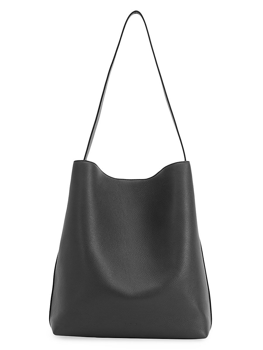 Women's Sac Supple Grainy Leather Tote Bag - Grain Black
