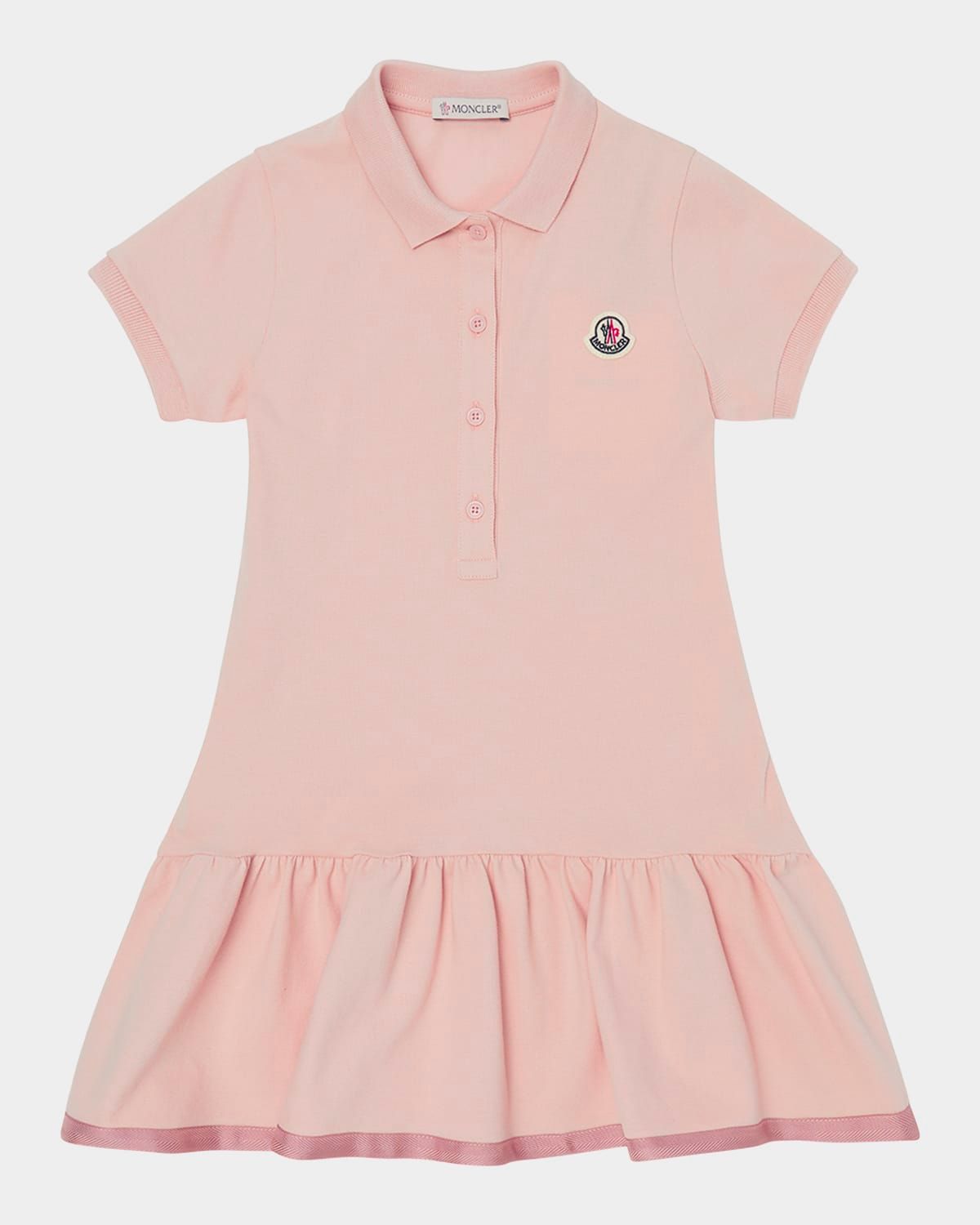 Girl & apos;s Drop-Waist Short-Sleeve Polo Dress