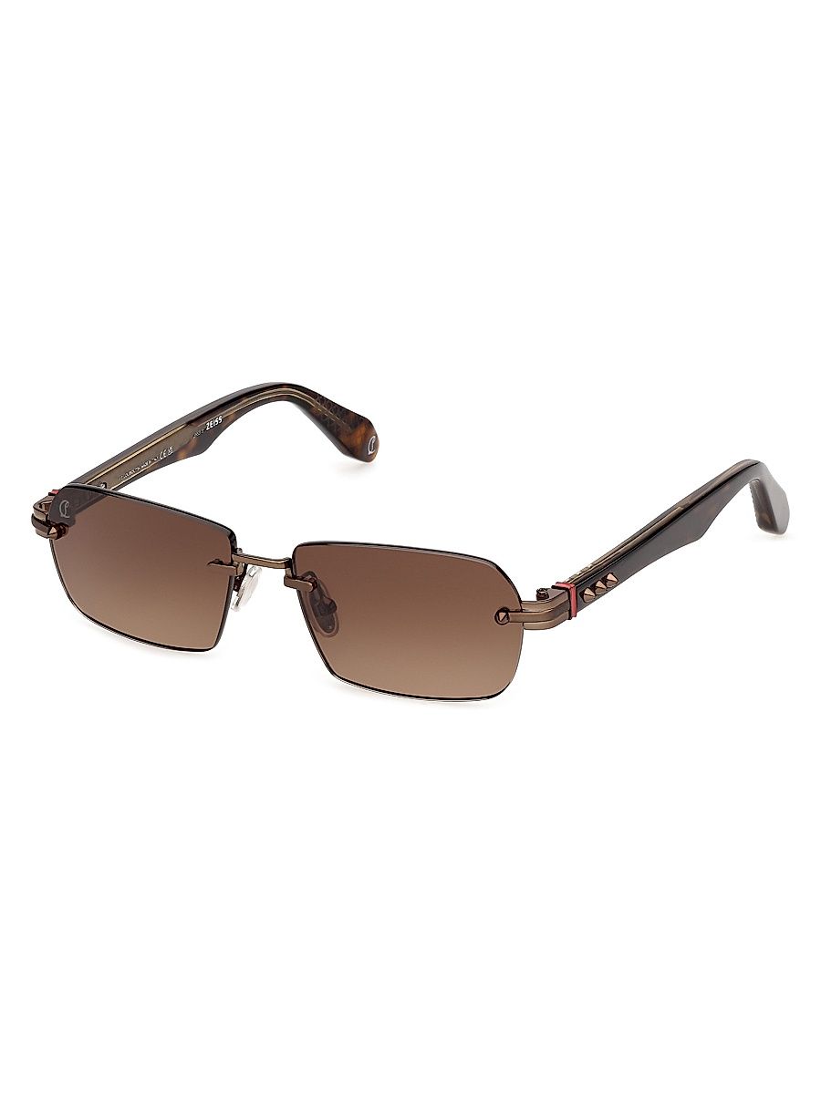 Men's 55MM Rimless Sunglasses - Brown