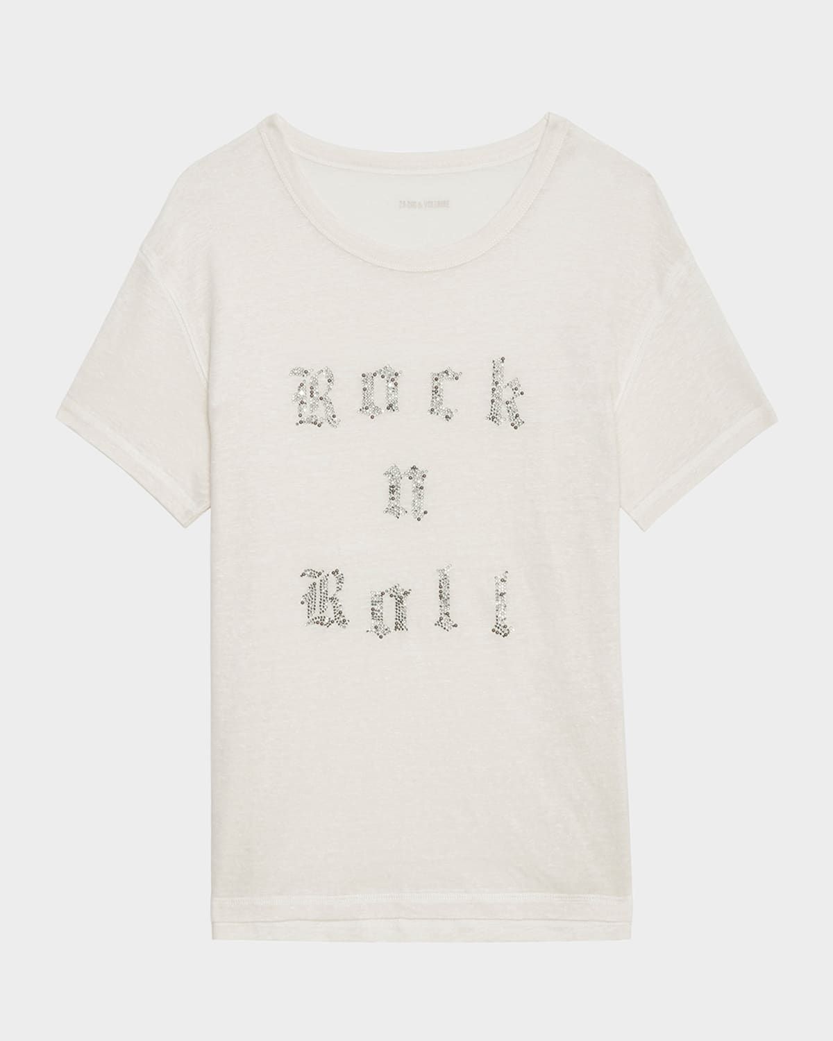 Marta Embellished Linen T-Shirt