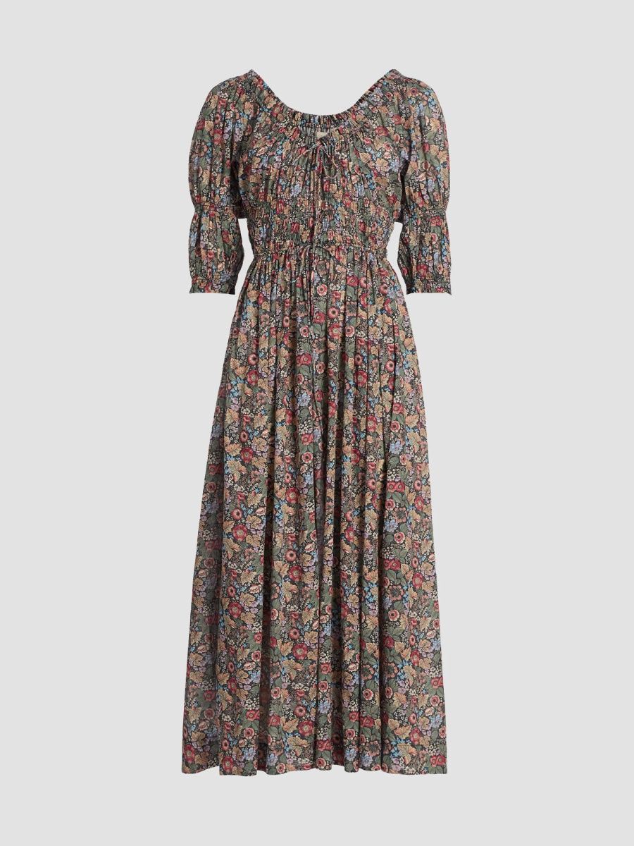 DÔEN Women's Ischia Floral Cotton Midi-Dress - Wildberry Thicket - Size XS