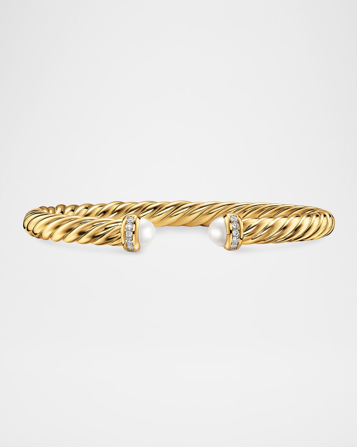Cablespira Flex Bracelet with Pearl and Diamonds in 18K Gold