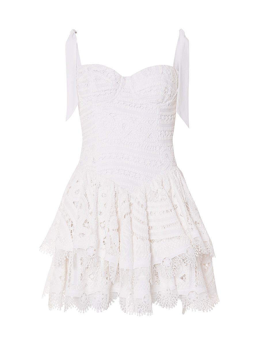 Women's Rythmic Lace Minidress - Off White - Size 8