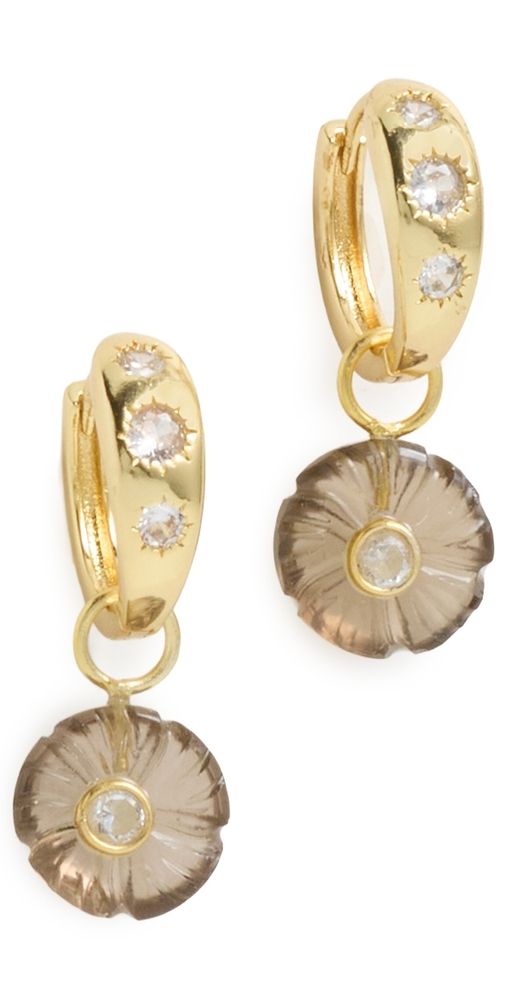 Brinker + Eliza Garden Party Huggies Smoky Quartz One Size