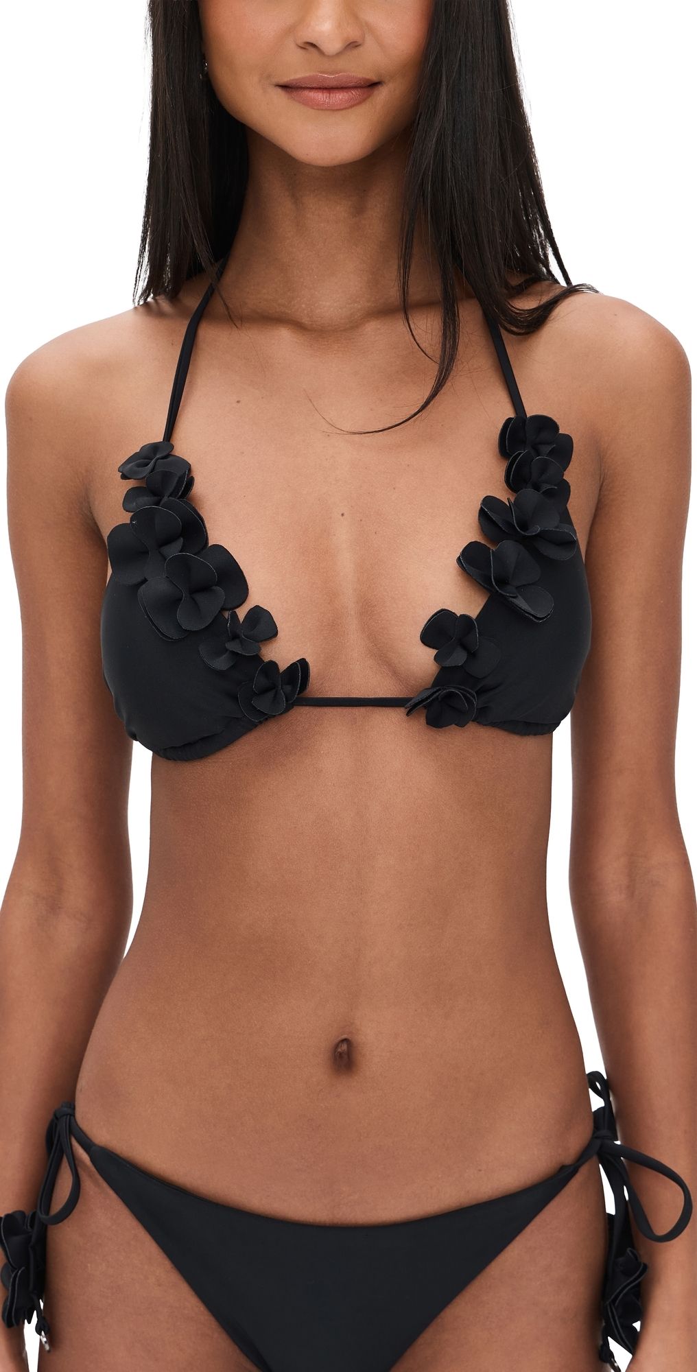 Ramy Brook Floral Nikoleta Bikini Top Black L