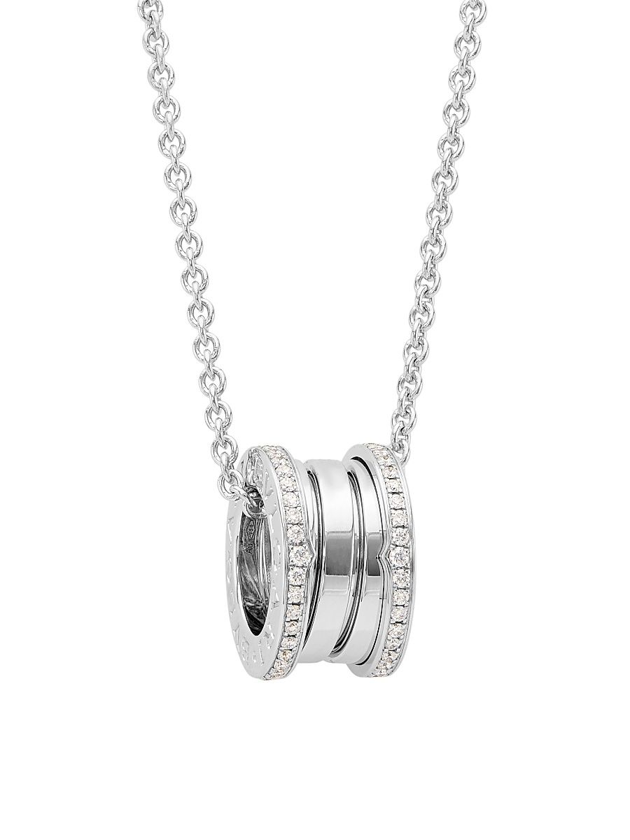 Women's B. zero1 18K White Gold & Diamond Pendant Necklace - White Gold