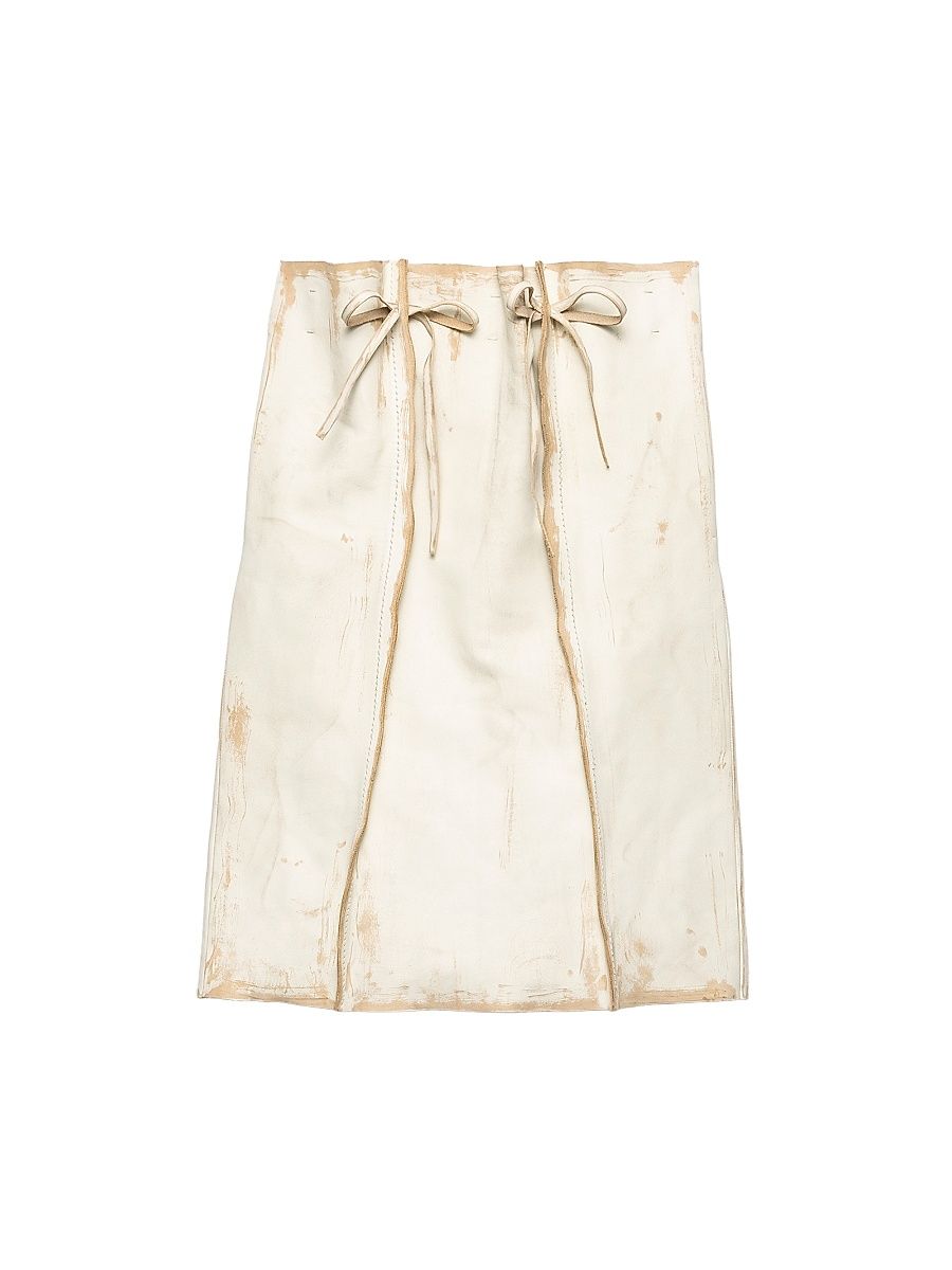 Women's Leather Skirt - White - Size 4
