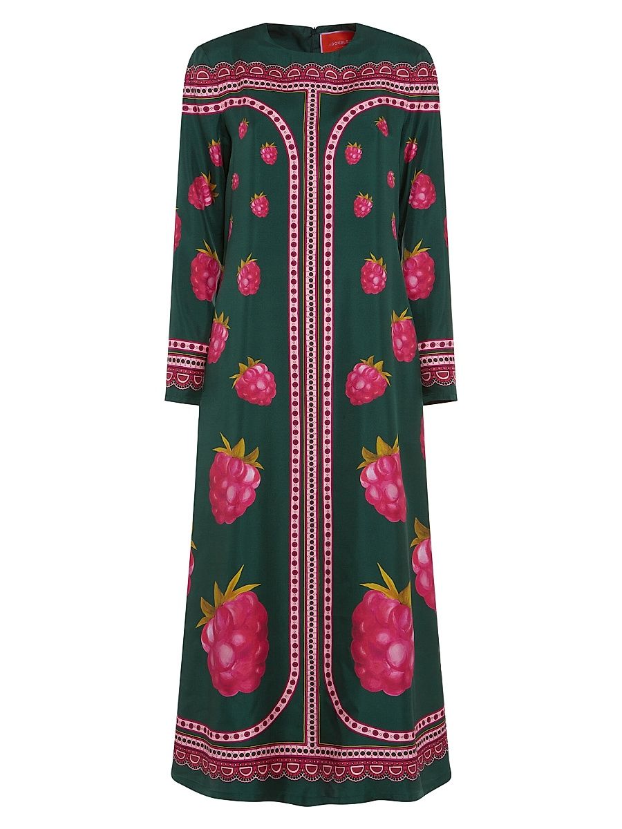 Women's Long Sleeve Swing Dress - Lamponi Placee Emerald - Size XS