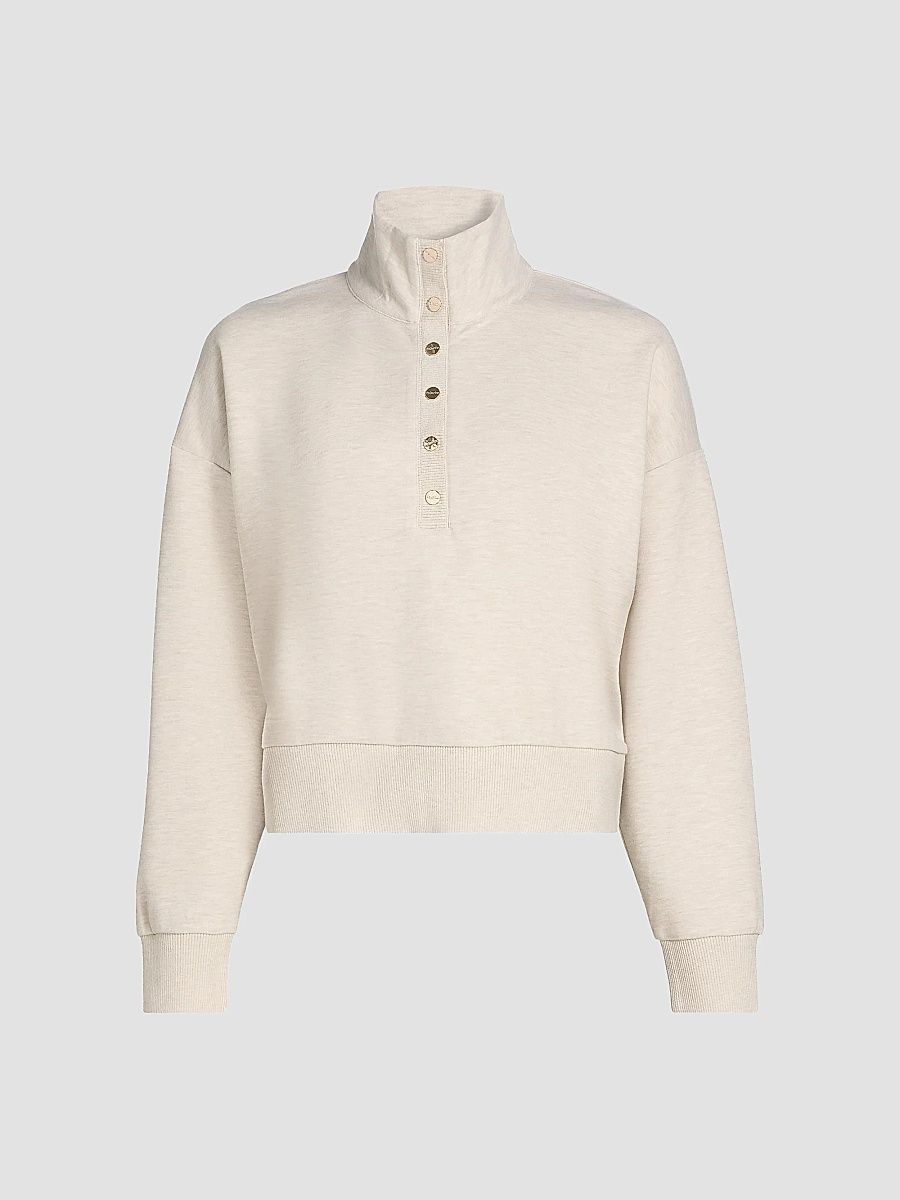 Stellae Dux Women's Knit Drop-Shoulder Sweater - Pale Oak Heather - Size XS