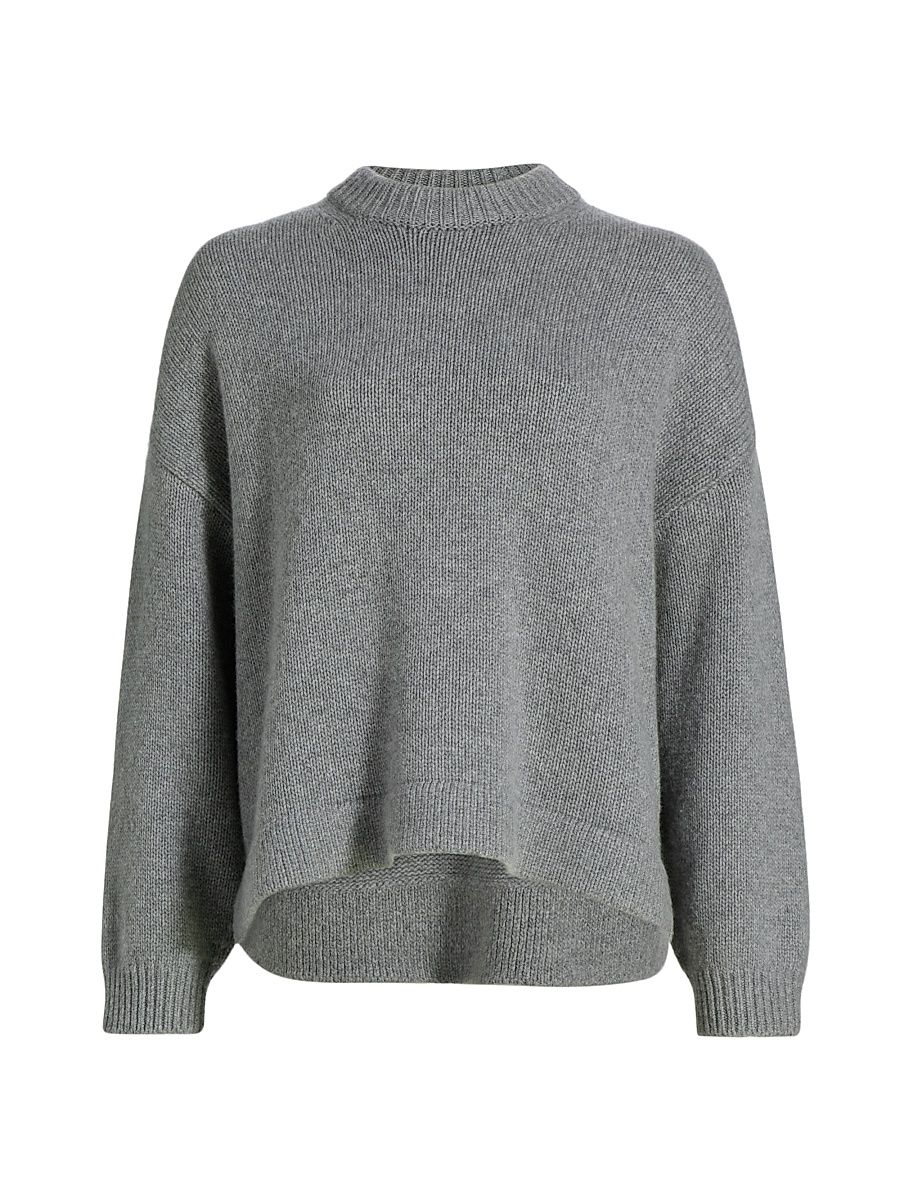 Women's Ruthi Chunky Cashmere Sweater - Grey Melange - Size Large