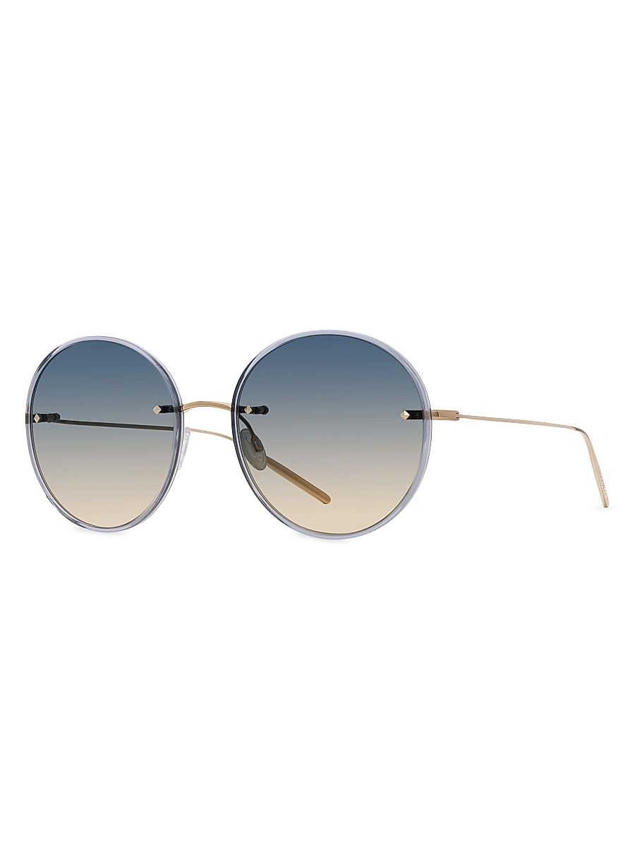 Women's Rimless Rigby 58MM Round Sunglasses - Gold Blue Smoke Horizon