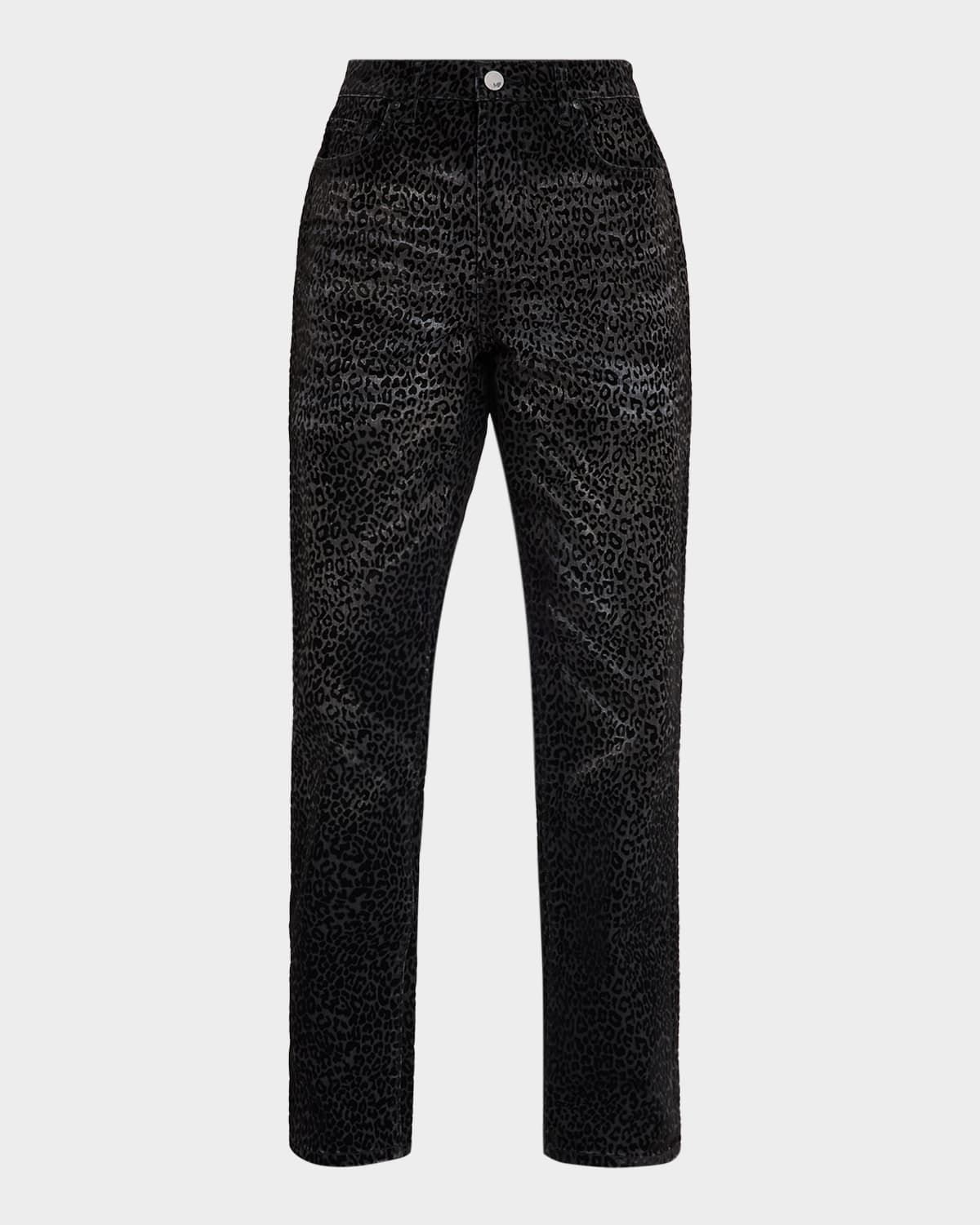 Men & apos;s Caine Leopard-Print Straight-Leg Jeans