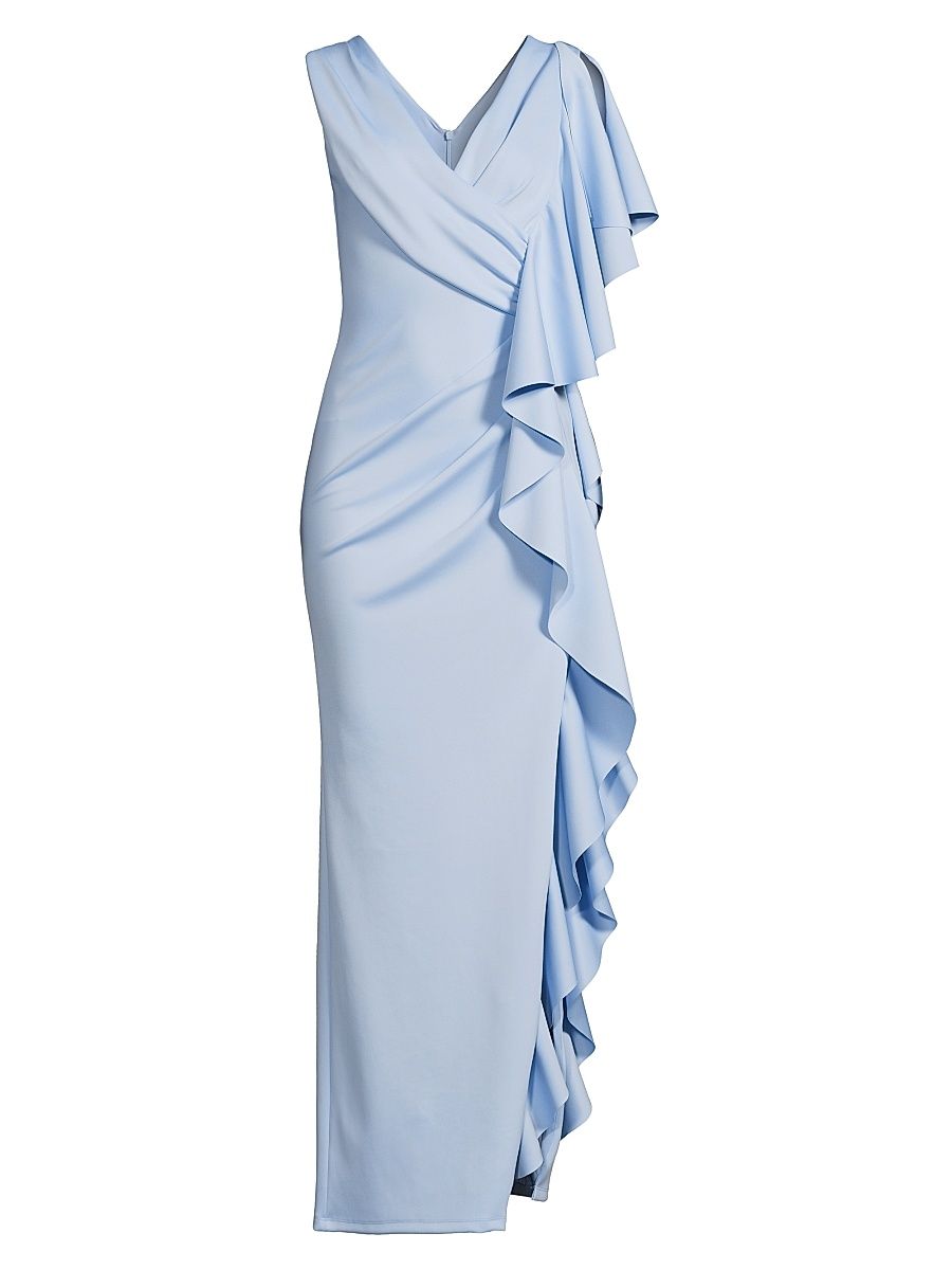 Women's Eve Morwen Ruffled Sleeveless Gown - Maliblue - Size 14
