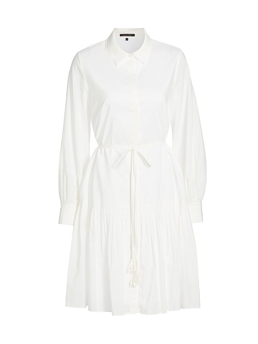 Women's Viola Tie-Waist Cotton & Silk Minidress - White - Size XXL