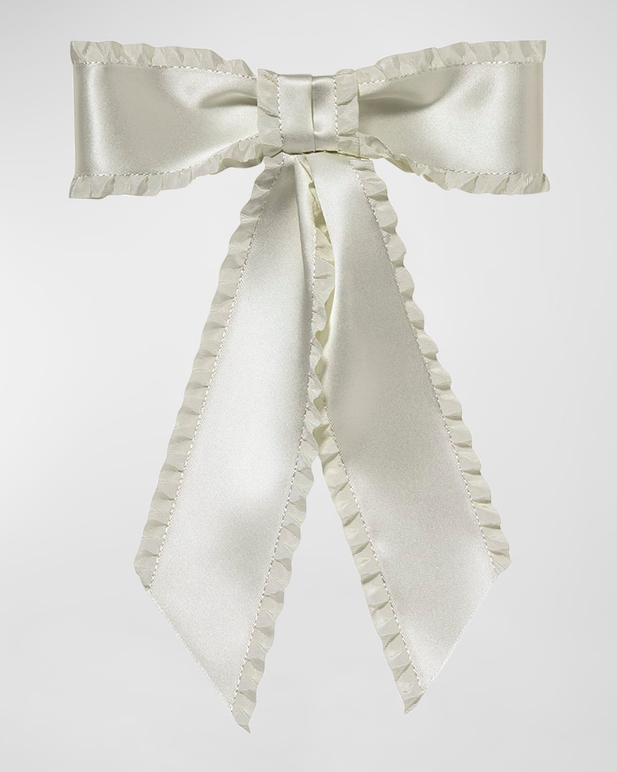 Harper Pleated Satin Bow Barrette