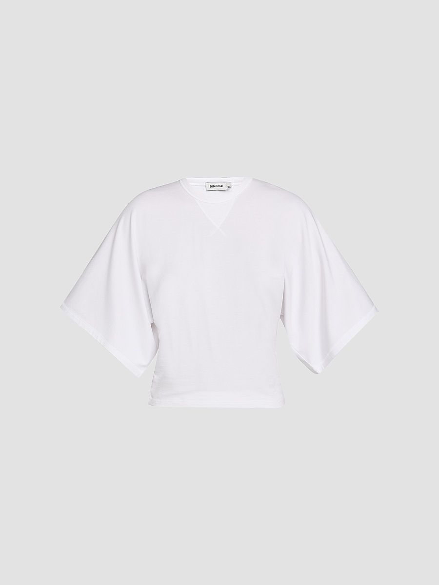 Women's Amara Draped T-Shirt - White - Size XL