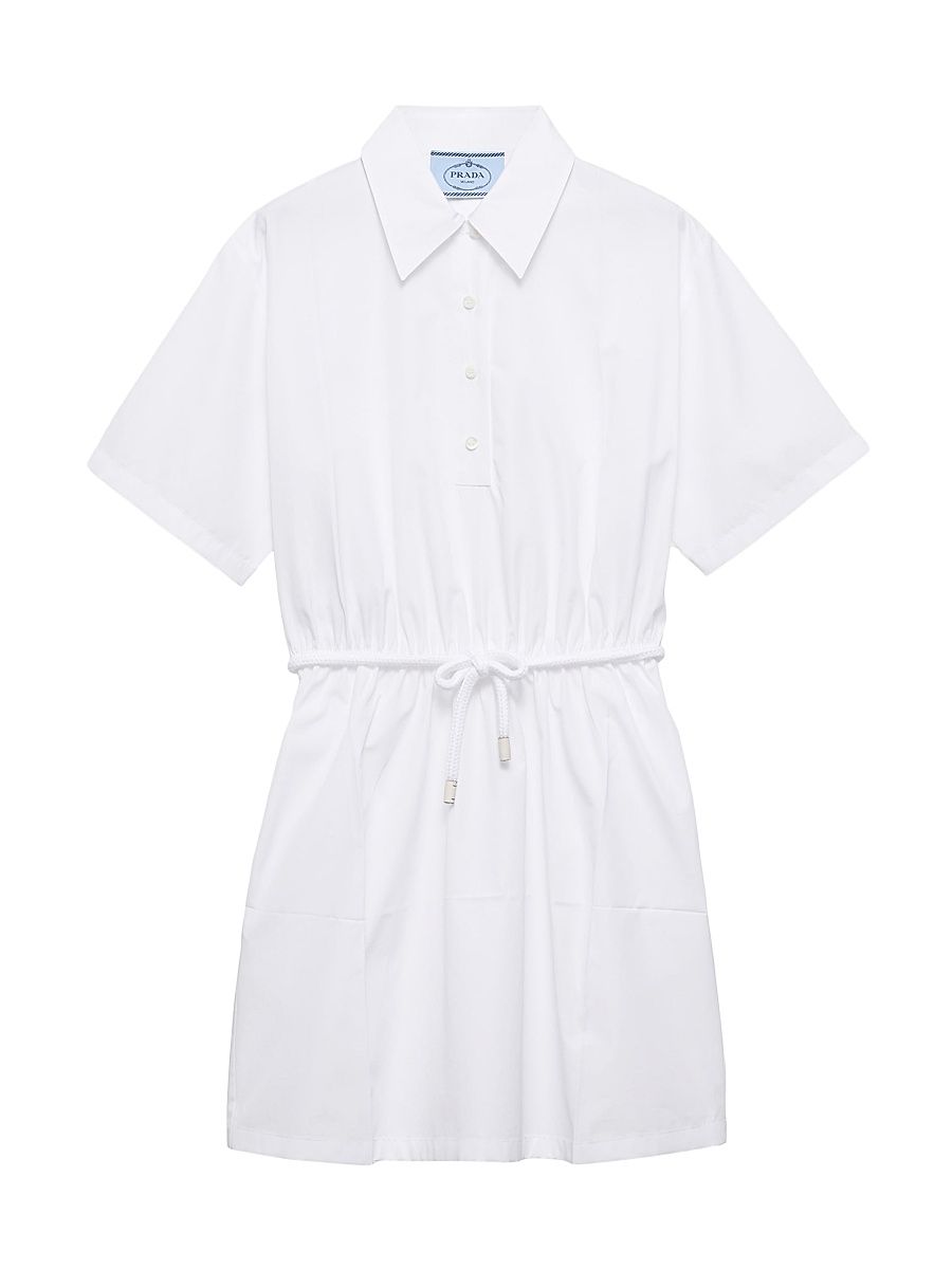 Women's Poplin Mini-Dress - White - Size 12