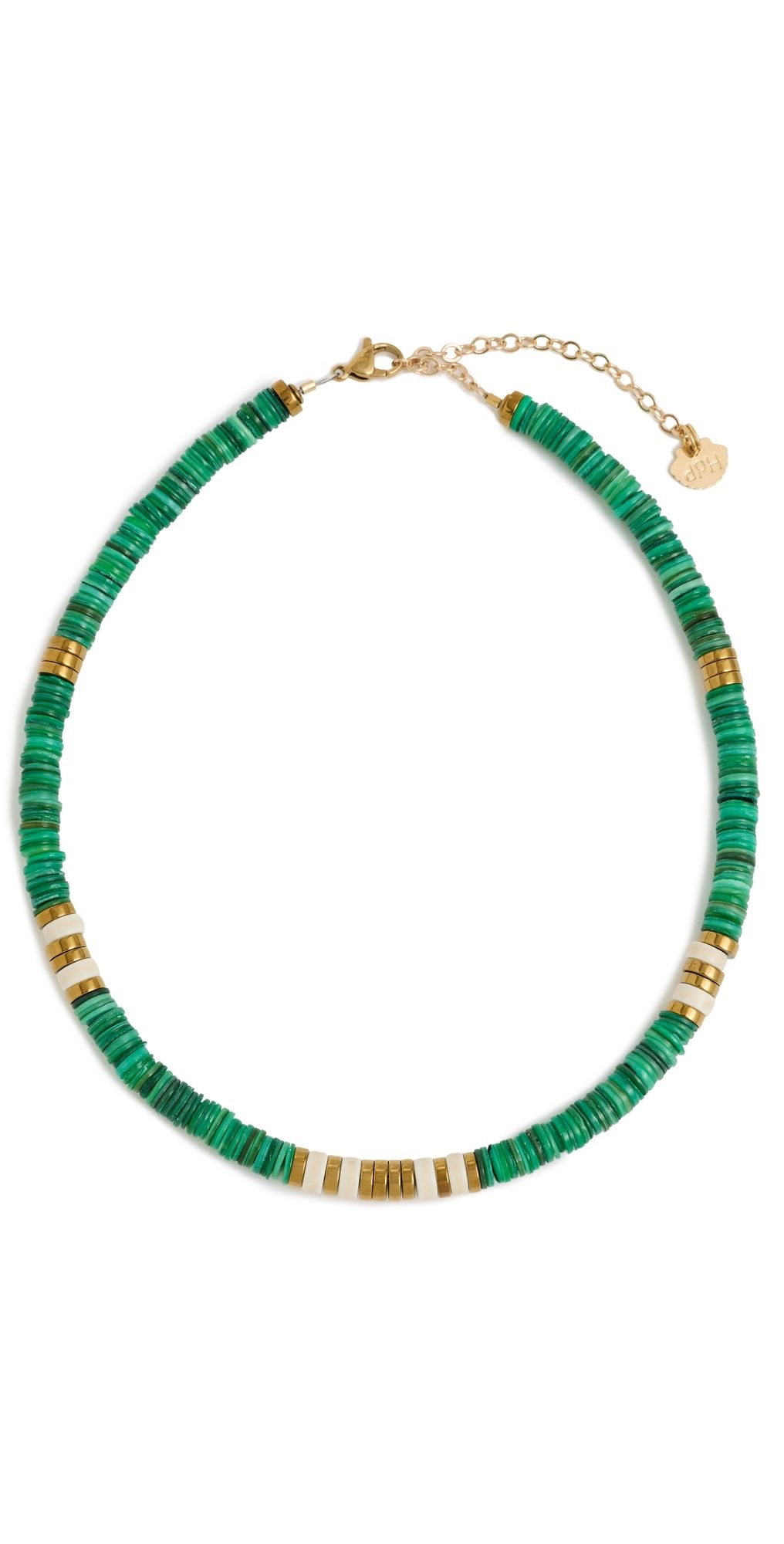 Hijas de Puka Green Iris Semplate White Necklace Green One Size