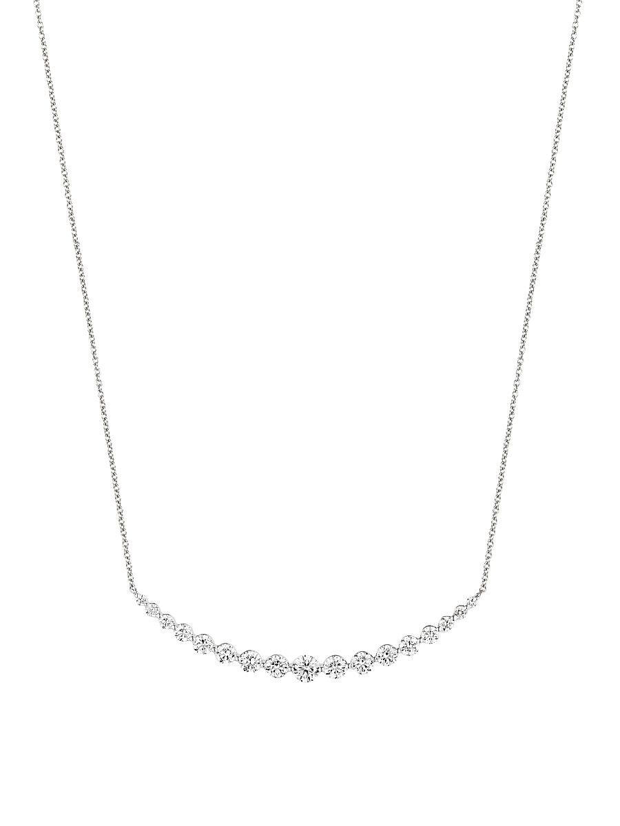 Women's 18K White Gold & 1.90 TCW Diamond Bar Pendant Necklace - White Gold