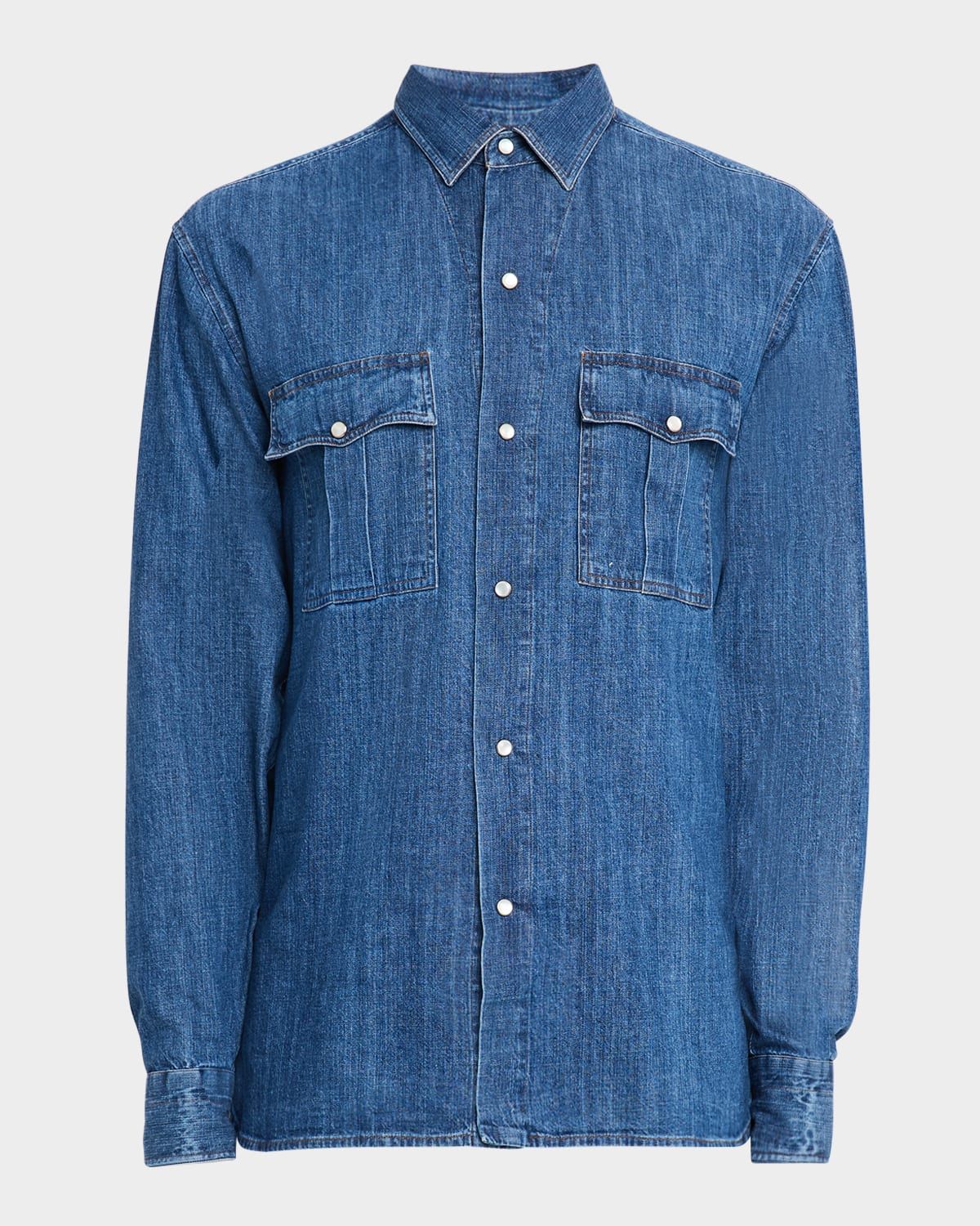 Men & apos;s Denim Western Shirt