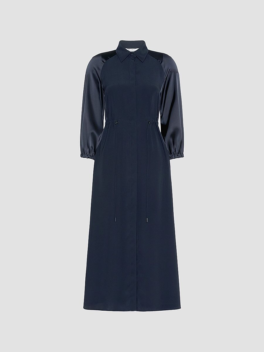 Women's Satin Shirt Dress - Ultramarine - Size 4