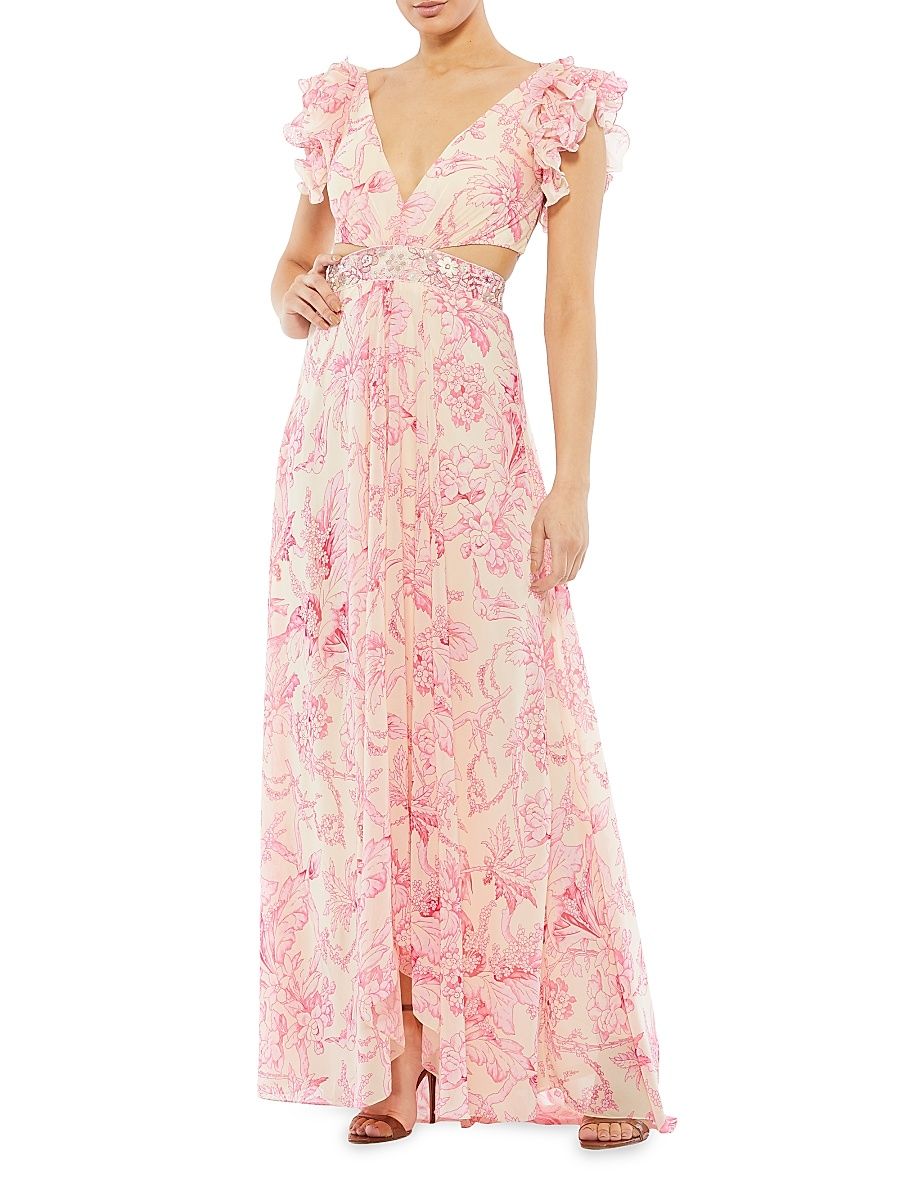 Women's Floral Gown - Pink Multi - Size 10