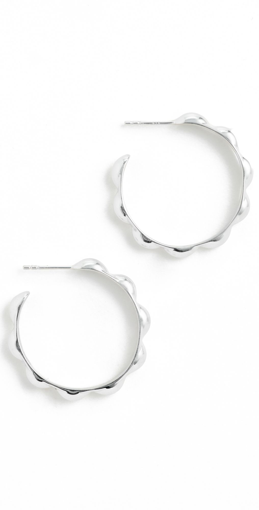 Sophie Blake Selena Scalloped Hoops Silver One Size