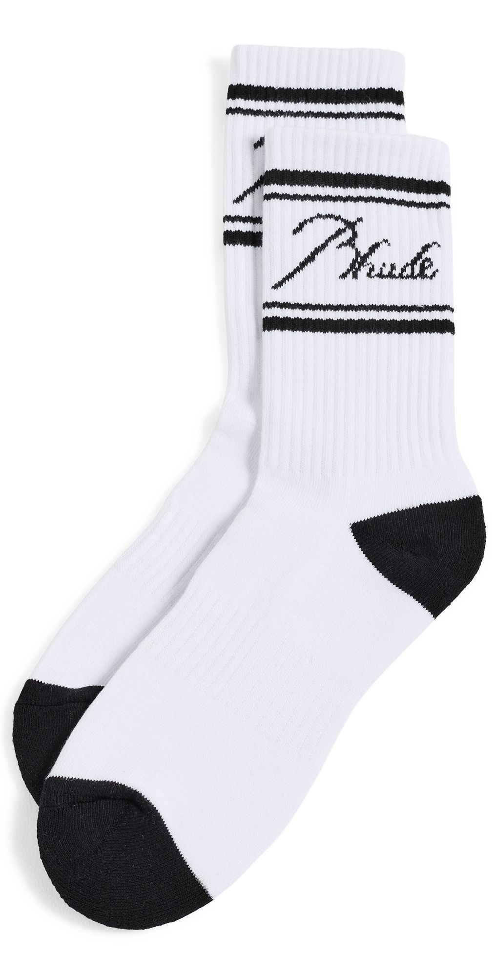 Rhude Rhude Contrast Script Logo Socks White / Black One Size