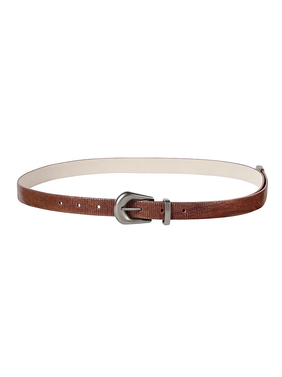 Women's Carved Leather Belt - Light Brown - Size Medium