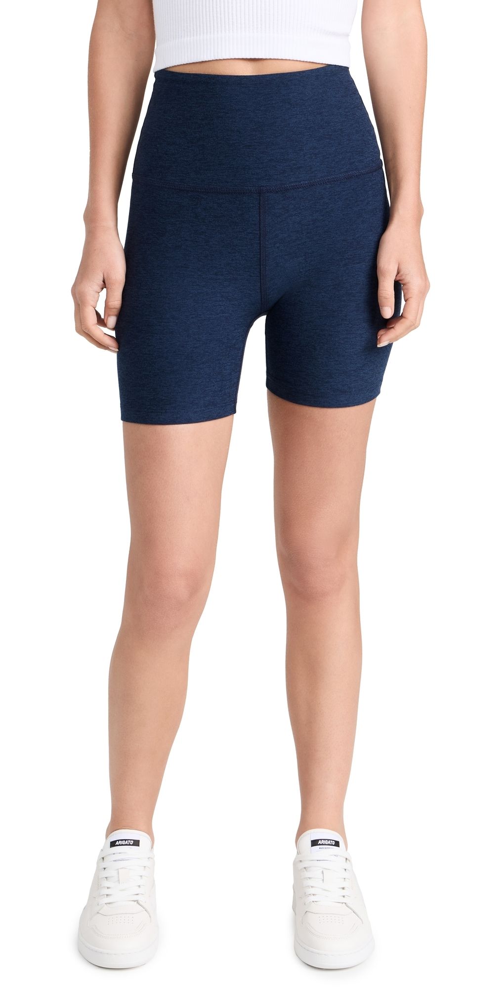 Beyond Yoga Spacedye Keep Pace Biker Short Nocturnal Navy L