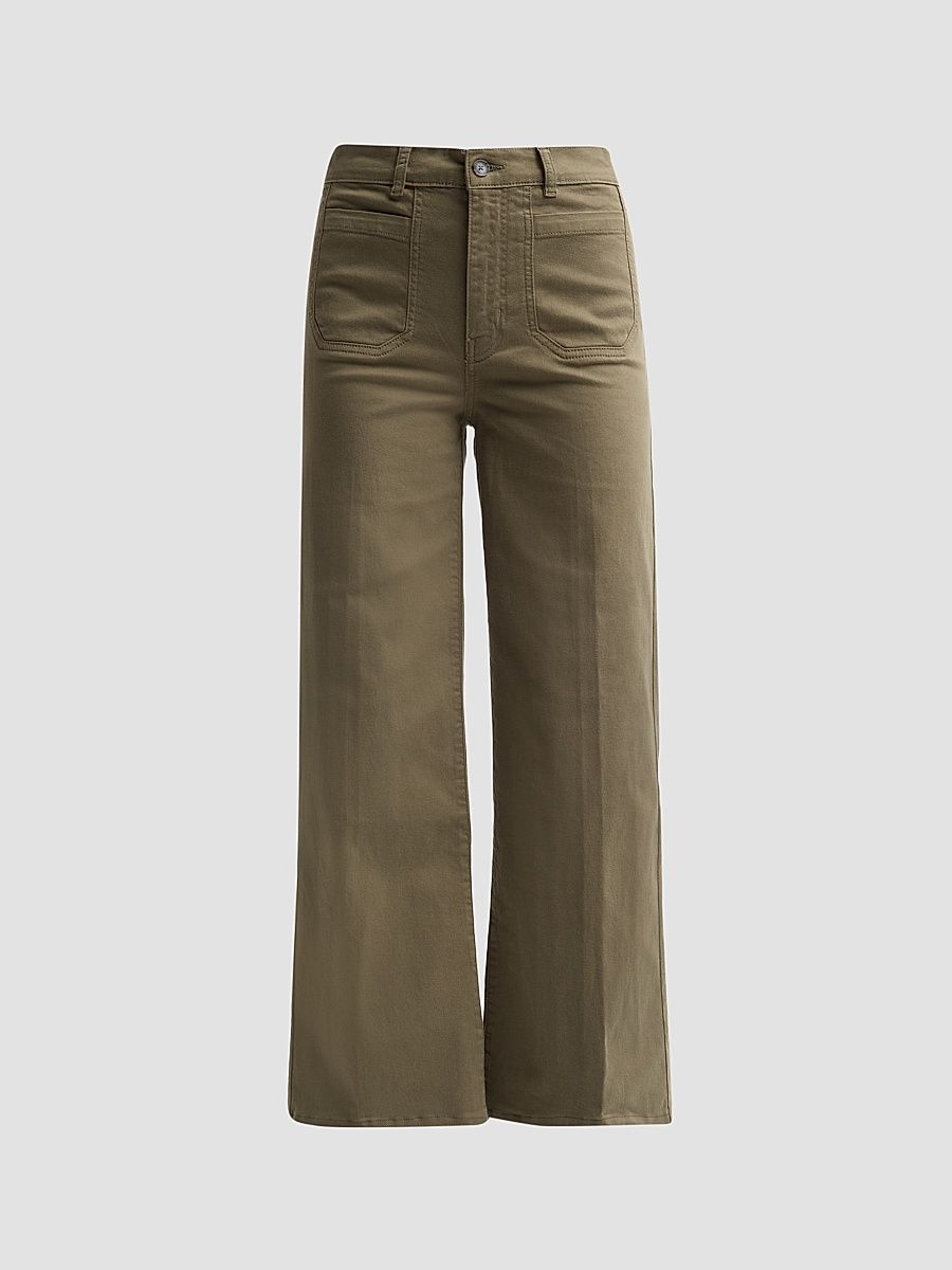Women's Le Slim Palazzo Modernist Pocket Crop Pants - Grasshopper - Size 32