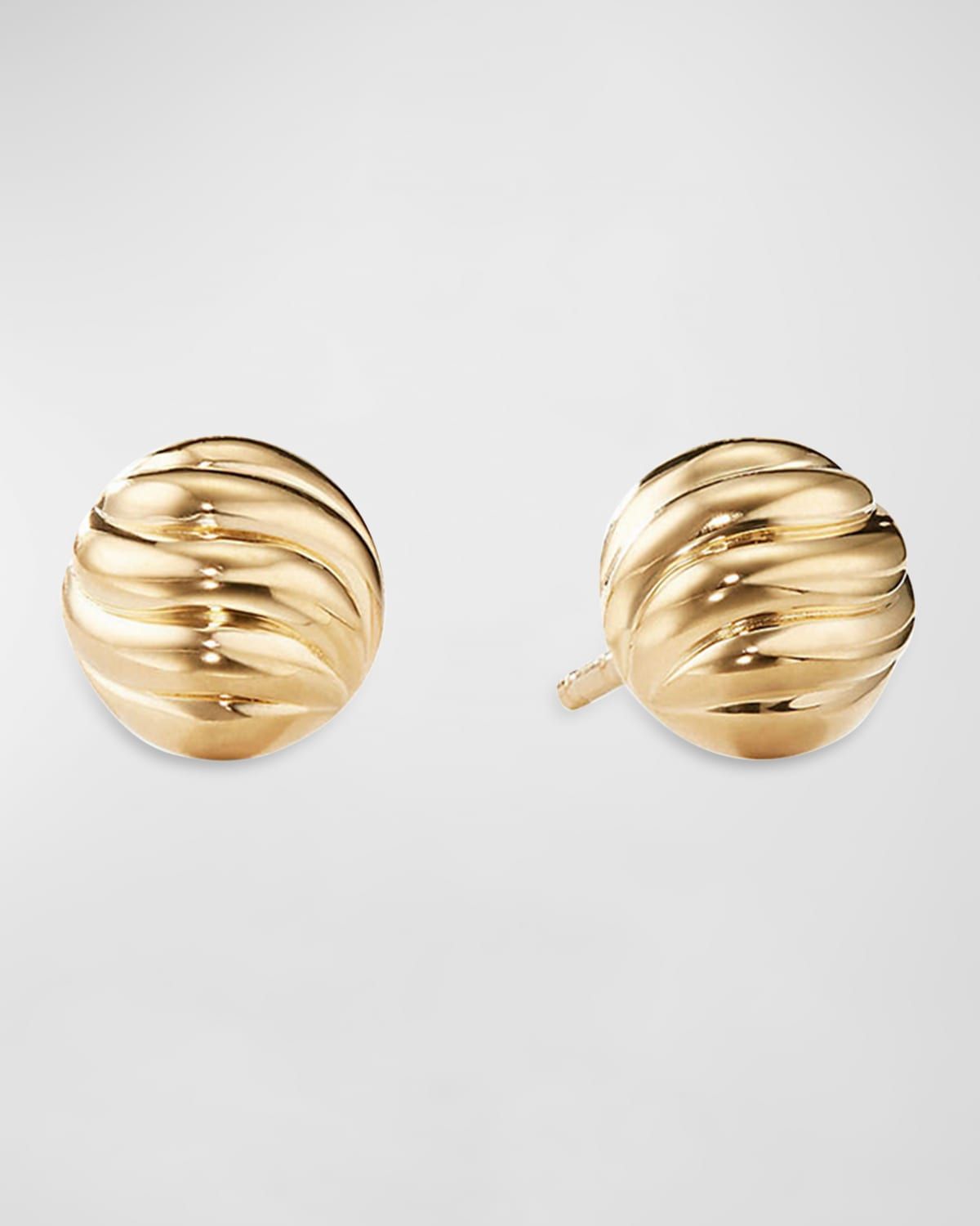 Sculpted Cable Stud Earrings in Gold