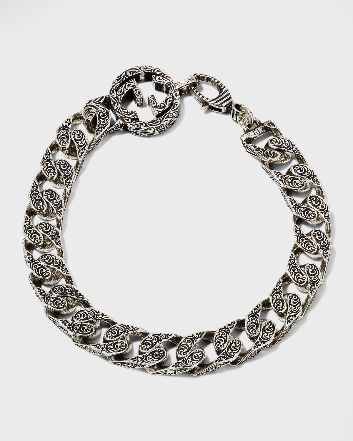 Men & apos;s Paisley Interlocking G Silver Bracelet