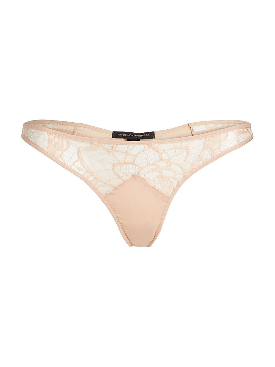 Women's Coquette Lace Thong - Blush - Size XL