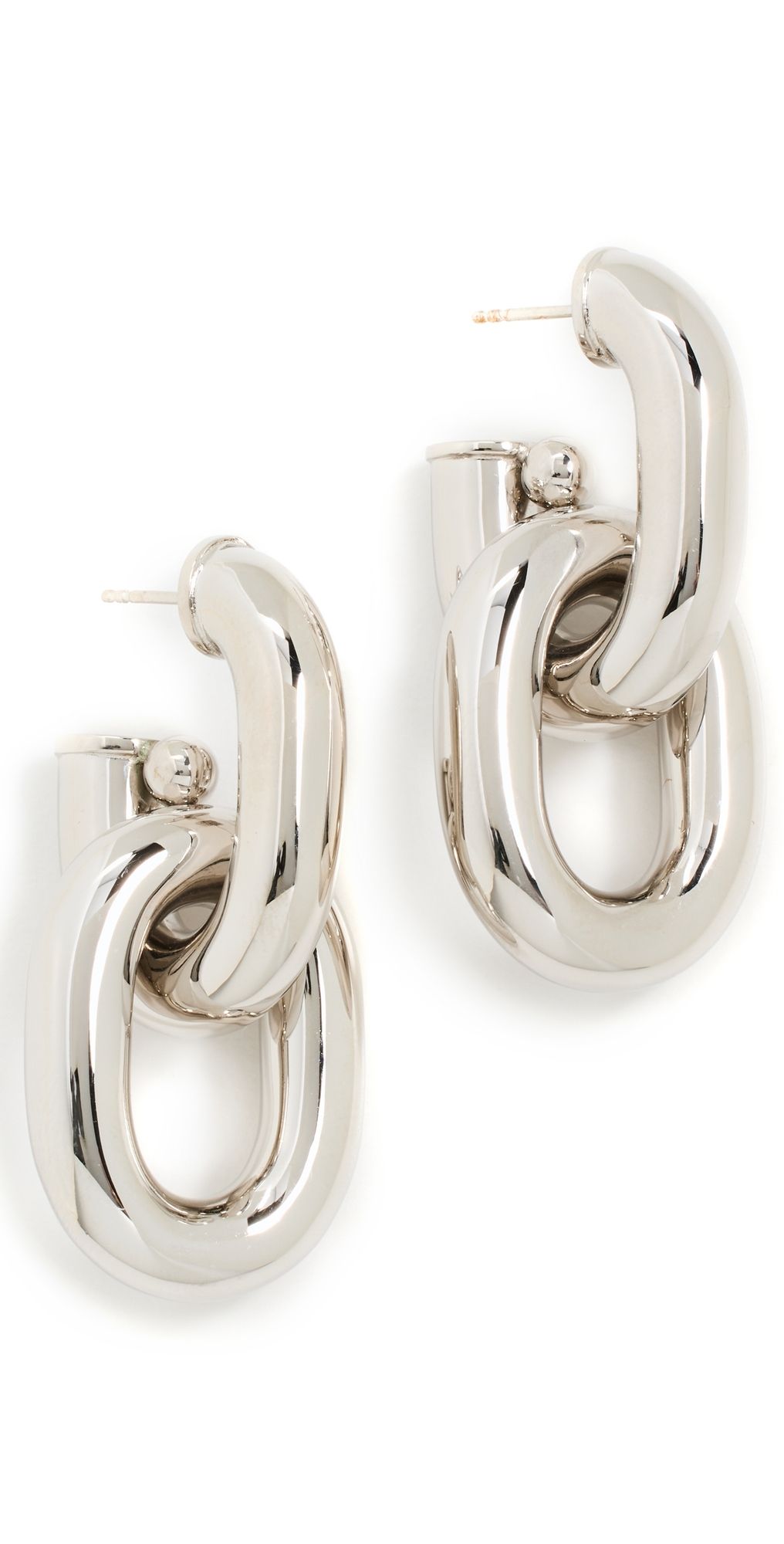 rabanne XL Link Double Earrings Silver One Size