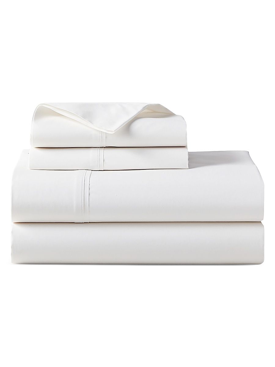 Organic 464 Percale Fitted Sheet - White - Size California King