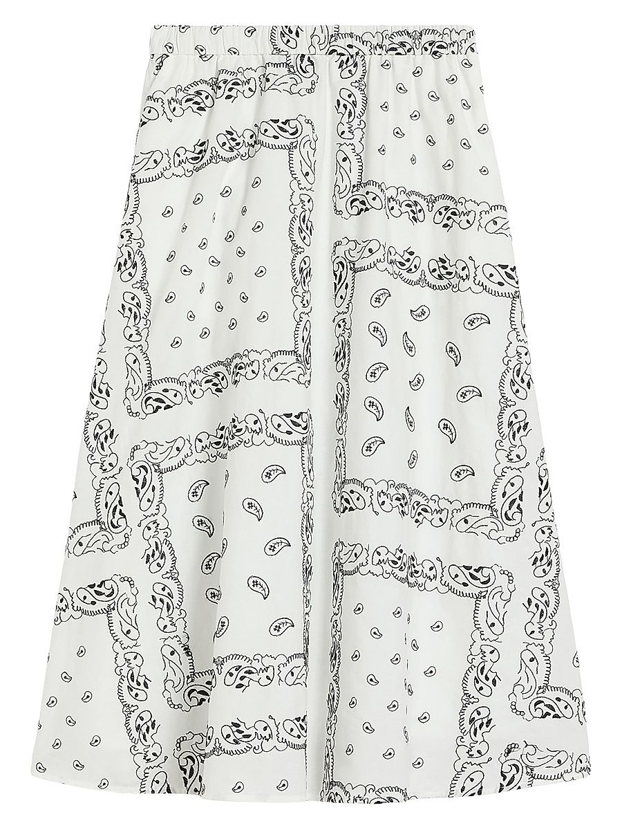 Women's Cotton Poplin Midi Skirt - White - Size XL