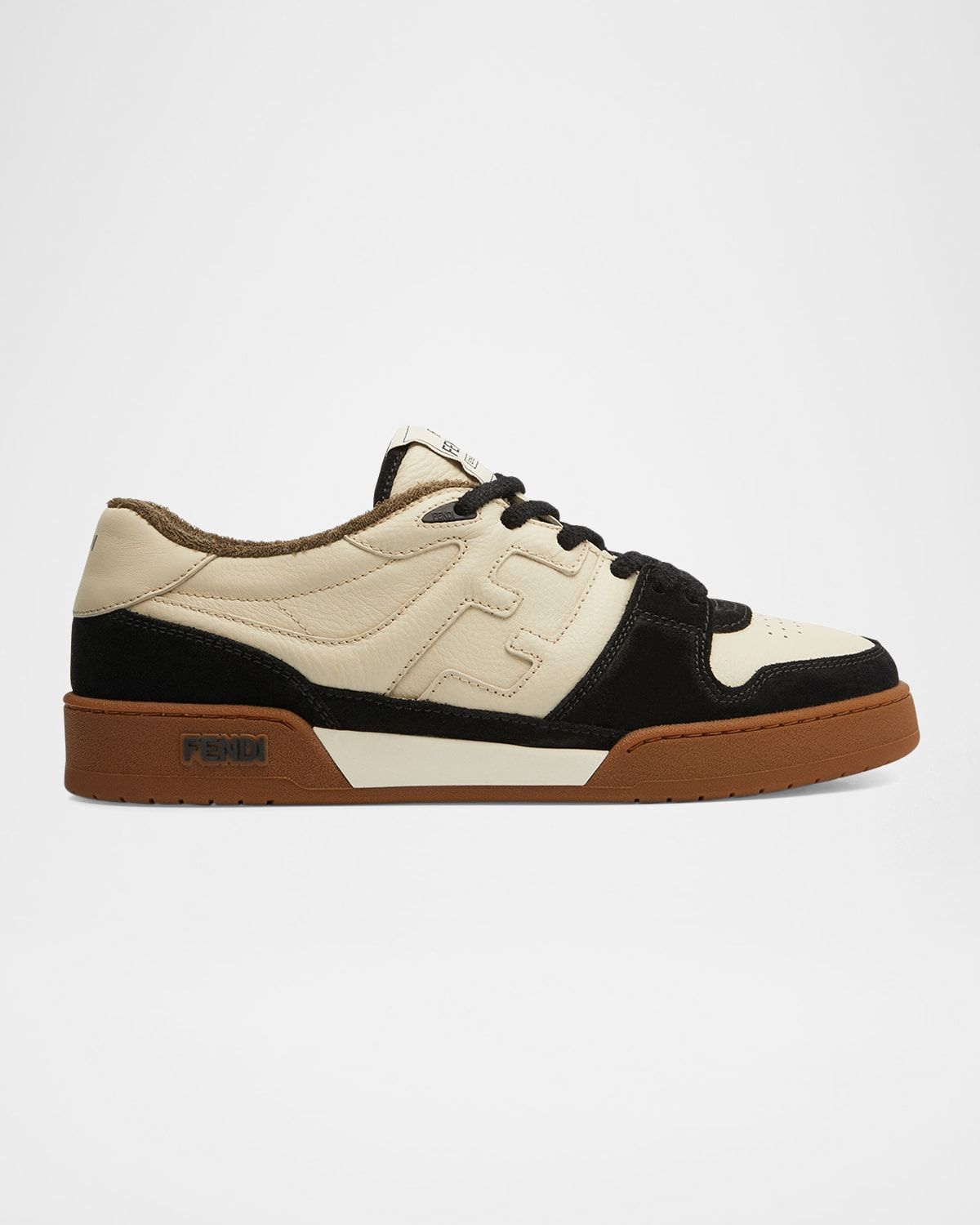 Men & apos;s Match Leather FF-Logo Low-Top Sneakers