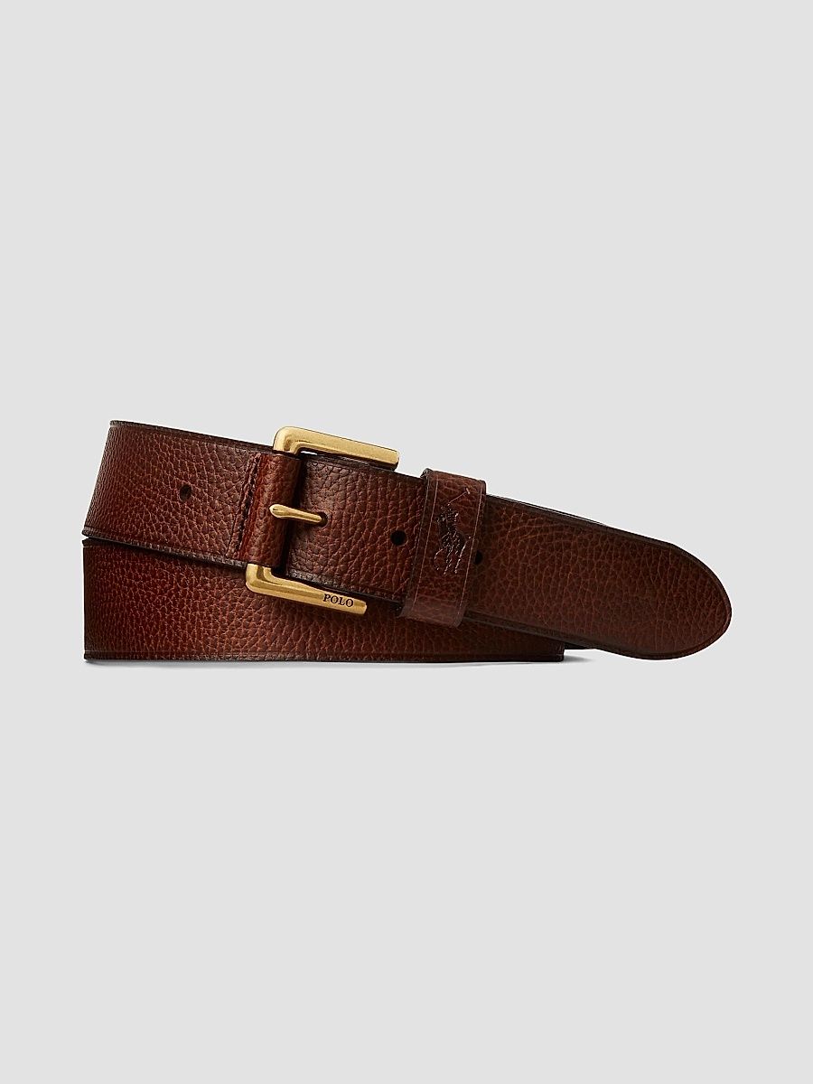 Polo Ralph Lauren Men's Pebbled Leather Belt - Brown - Size 40