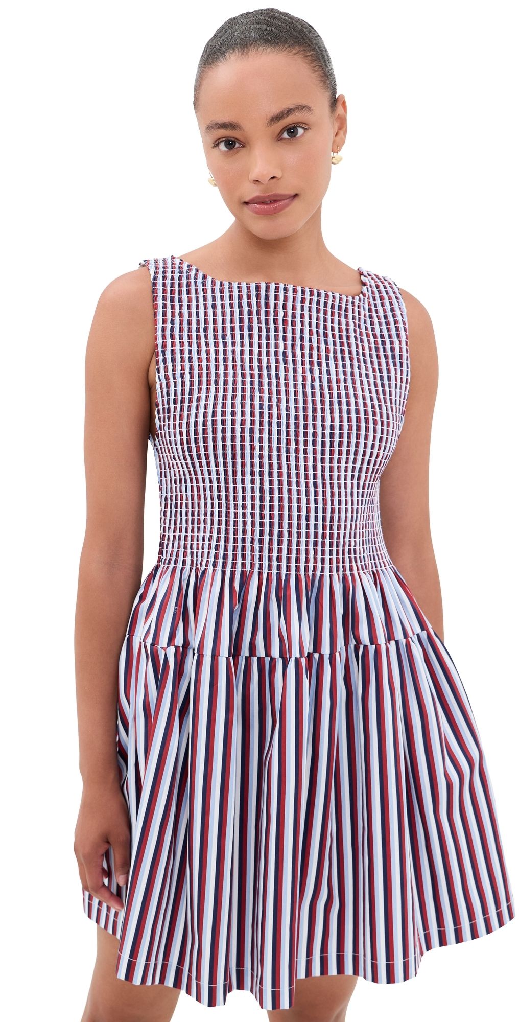 Hill House Home The Cosima Mini Nap Dress Red/White/Blue Stripe XXS