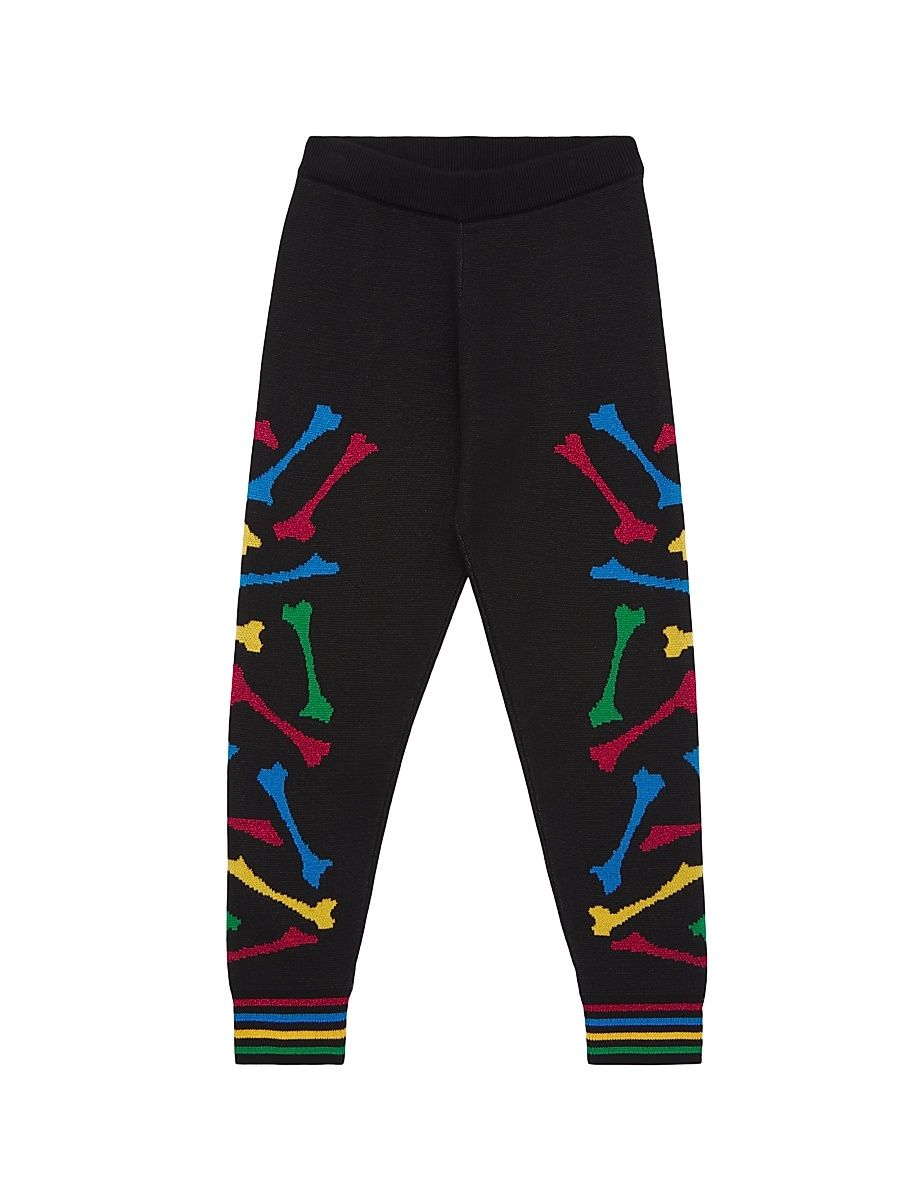 Little Boy's & Boys Bones Stacked Sweatpants - Black - Size 4