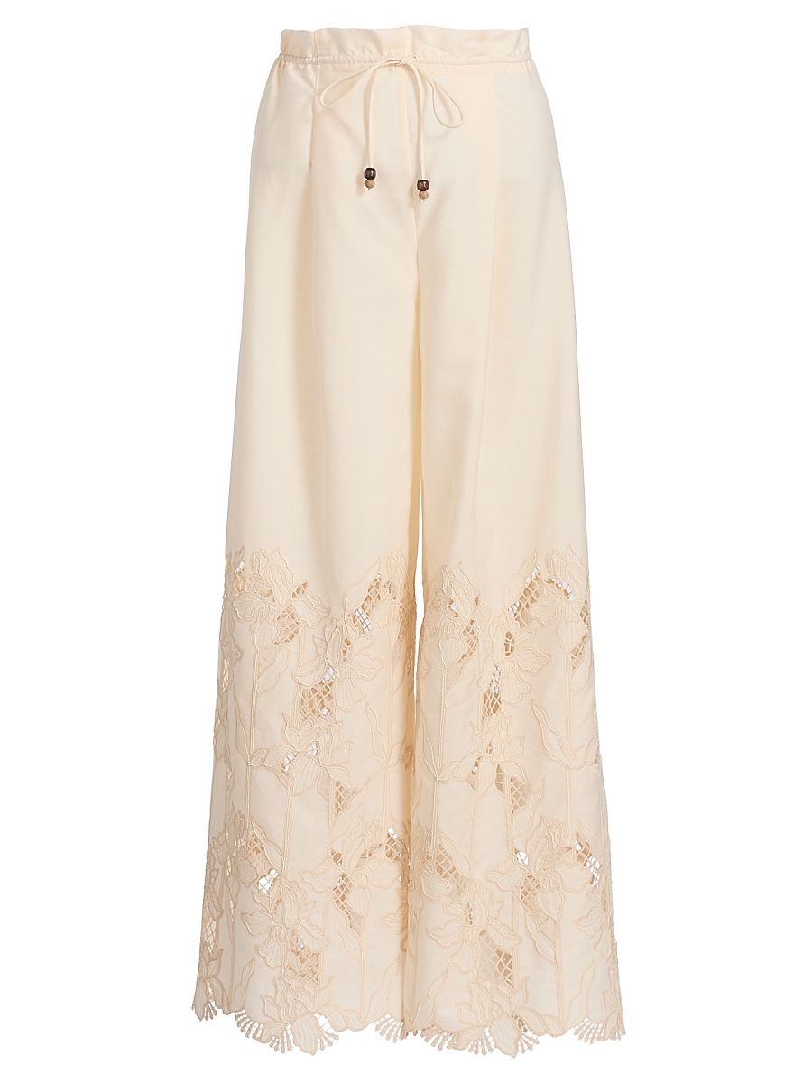 Women's Miguel Poplin Drawstring Pants - Ivory - Size XL