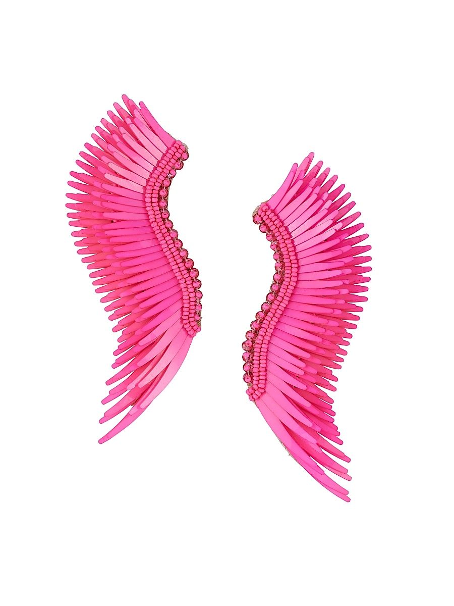 Women's Midi Madeline 14K-Gold-Plated, Bead & Raffia Earrings - Pink