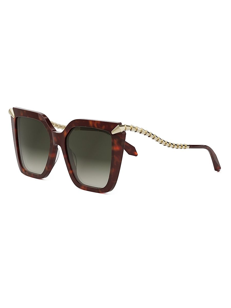 Women's Serpenti 55MM Butterfly Sunglasses - Red Havana Gradient Brown