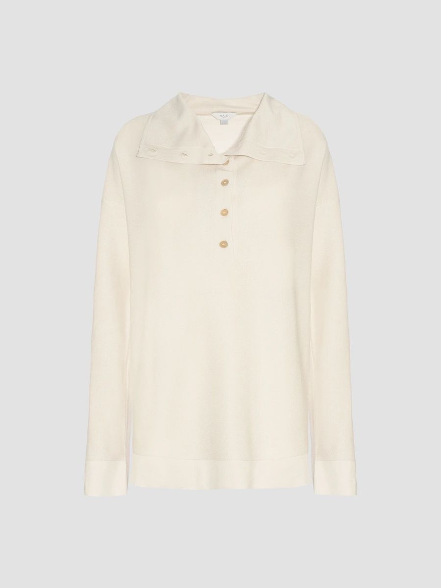 Malo Women's Piqué Virgin Wool-Silk Blend Sweater - Margherita - Size 48
