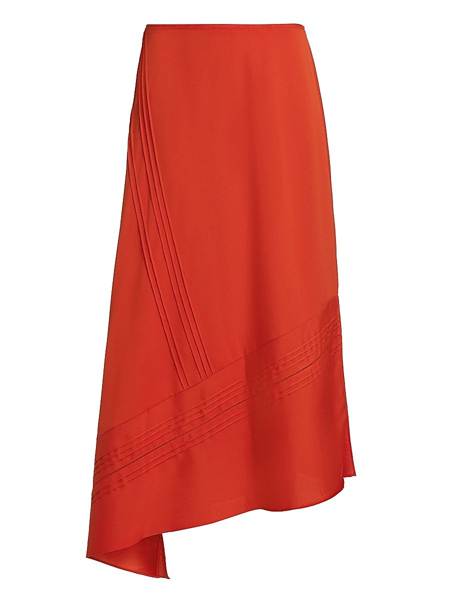 Women's Pintuck Slip Midi-Skirt - Poppy - Size XXS