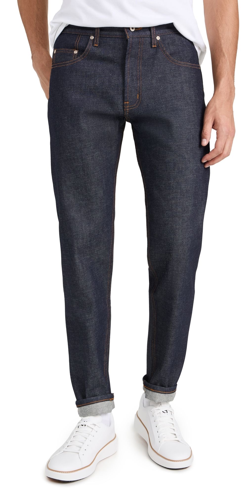 Naked & Famous Denim Easy Guy Dirty Fade Selvedge Jeans Indigo/White 30