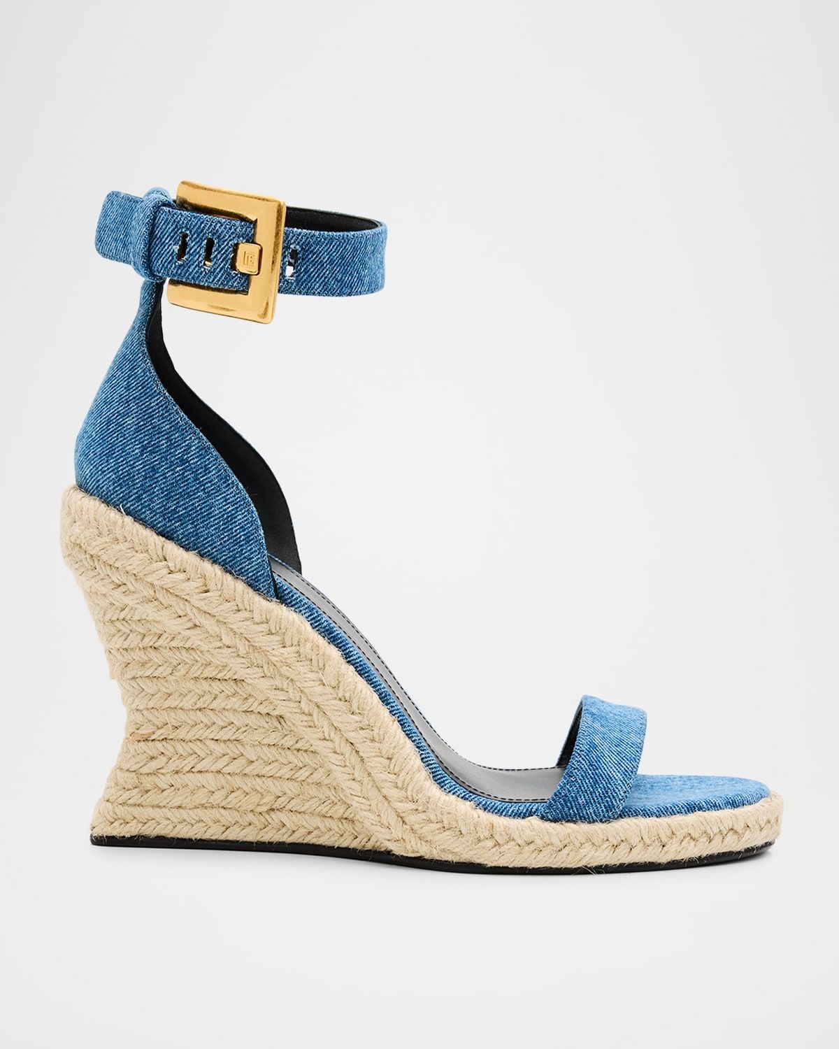 85mm Denim Espadrille Wedge Sandals