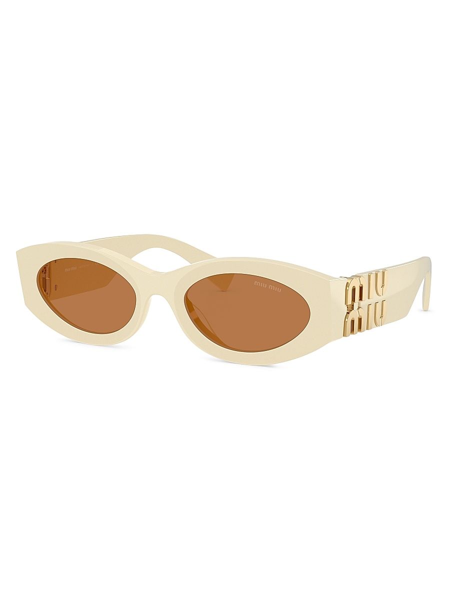 Women's 66MM Aviator Sunglasses - Ivory Brown