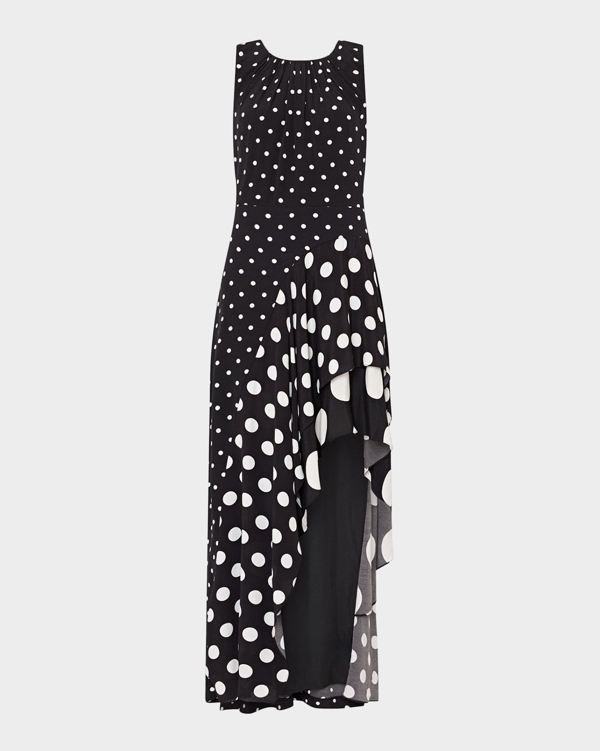 Spencer Sleeveless Polka Dot Ruffle Maxi Dres